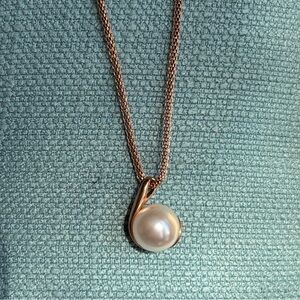 LIKE NEW SKAGEN Rose Gold Crystal Pearl Bead Necklace, Agnethe?, Worn Once,Chic